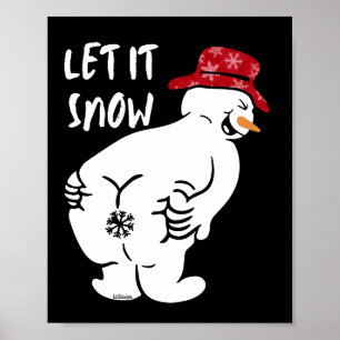 Poster LET IT SNOW funny snowman                         