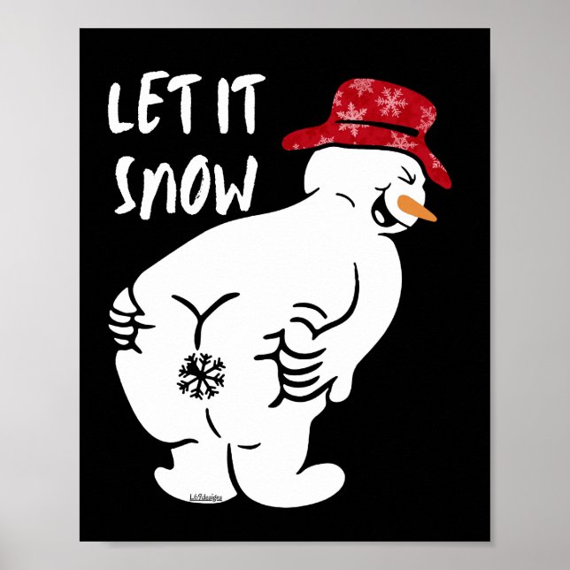 Poster LET IT SNOW funny snowman                          (Frente)