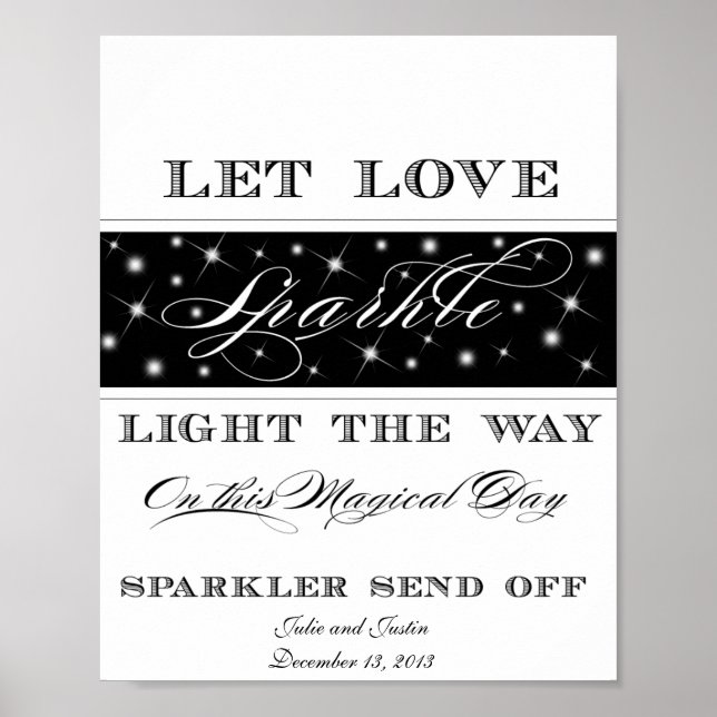 Pôster Let Love Sparkle - Sparkler Send Off Sign (Frente)