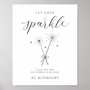 Poster Let Love Sparkle - Sparkler Sign Weding