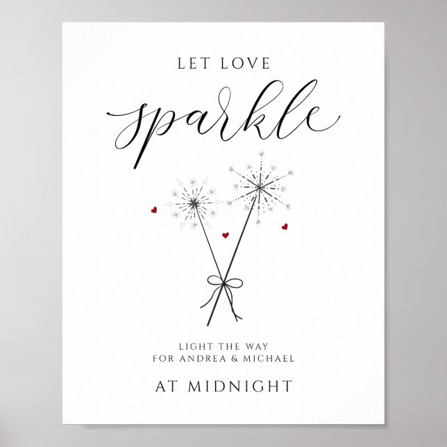 Poster Let Love Sparkle - Sparkler Sign Weding (Frente)