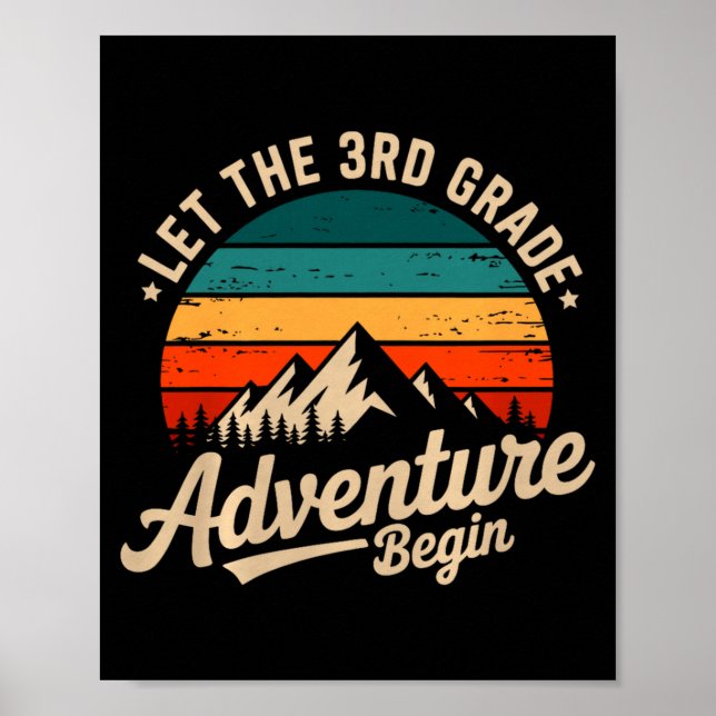 Poster Let The 3rd Grade Adventure Begin Retro First Day  (Frente)