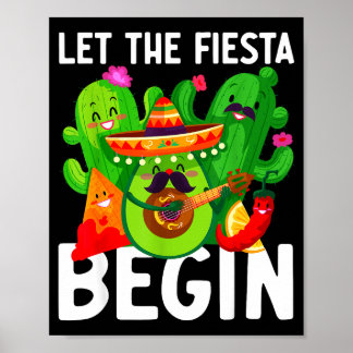 Poster Let the fiesta begin funny cinco de mayo mexican L