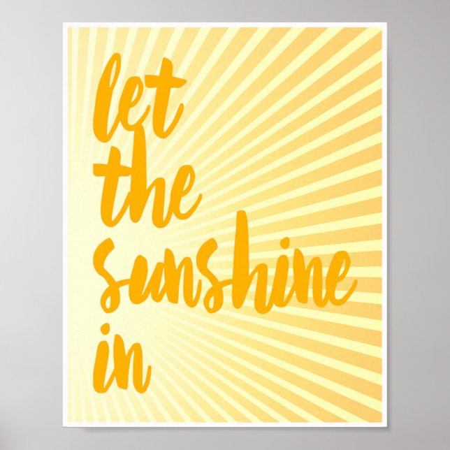 Poster Let The Sunshine In Orange Sunrays (Frente)