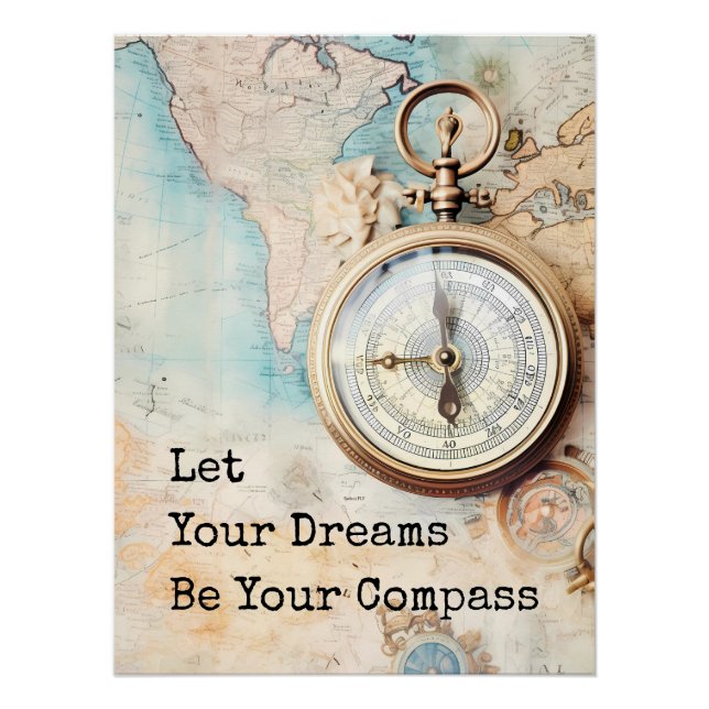 Pôster Let Your Dreams Be Your Compass (Frente)