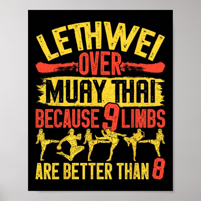 Poster Lethwei Instrutor Art De 9 Membros, Burmese Boxing (Frente)