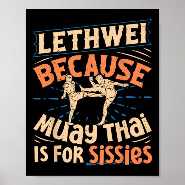 Poster Lethwei Treinando Myanmar Combatente birmanês Boxi (Frente)