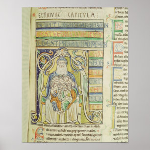 Pôster Letra "A" de Historiated que descreve gerações