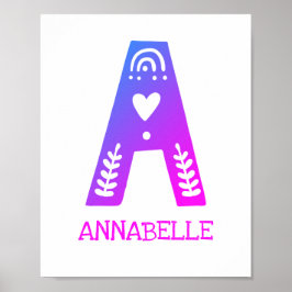 Poster Letra A Monograma - Crianças