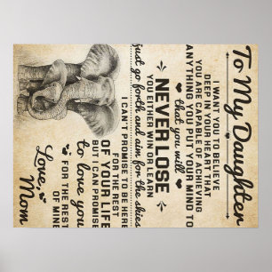 Poster Letra Adorável Para Filha   Bonito presente