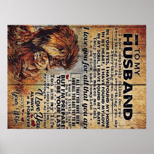 Poster Letra Adorável Para Marido   Bonito Presente Para