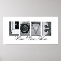 Letra alfabética Fotografia Amor Vive Aqui 10x20