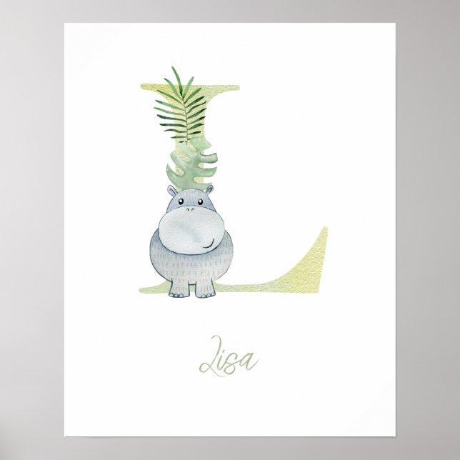 Poster Letra aquosa L (Frente)