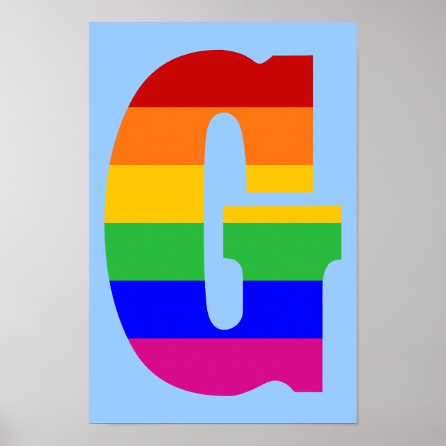 Pôster Letra arco-íris G (Frente)