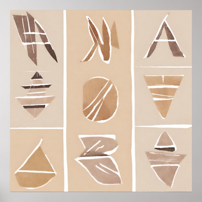 Poster Letra Boho Rock Estilo de arte Botânica Moderno (Frente)