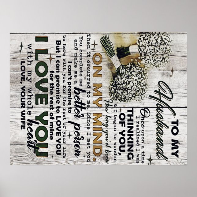 Poster Letra Coca-a-Marido | Bonito presente | Dia Padre (Frente)