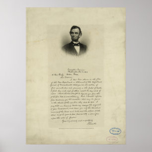 Pôster Letra da guerra civil de Abraham Lincoln à Sra.