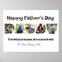 Letra de Colagem de Fotos do Pai do dia de os pais