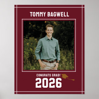 Poster LETRA DE FORMATURA Maroon Sinal de Boas-Vindas com