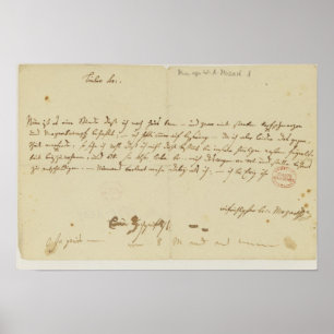 Pôster Letra de Mozart a um freemason, em janeiro de 1786