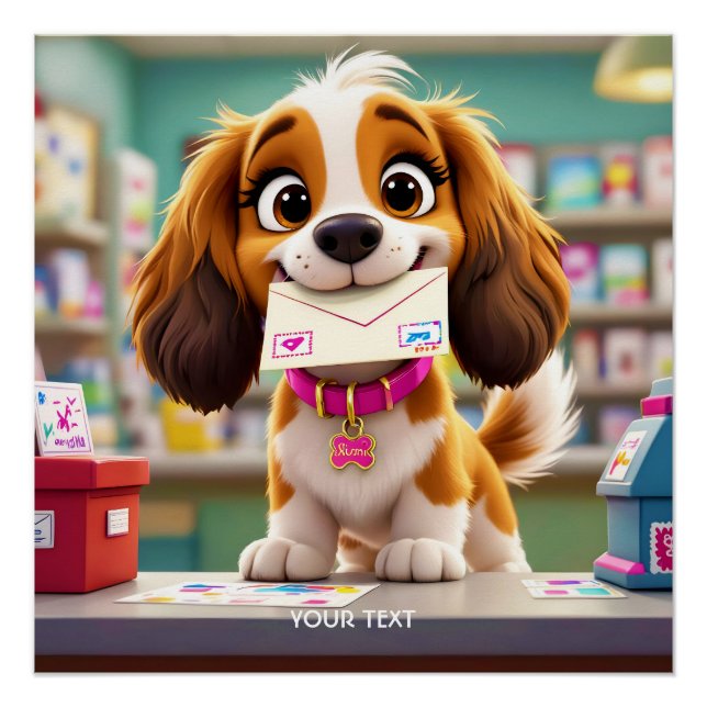 Pôster Letra de Posto Fantasy Cute Dog (Frente)