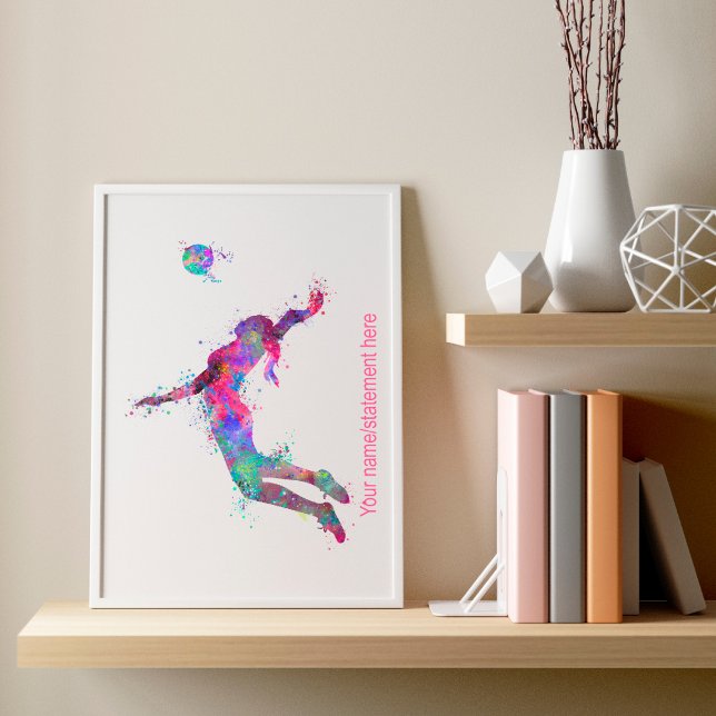 Poster Letra de vôlei com moldagem em Watercolor (Criador carregado)