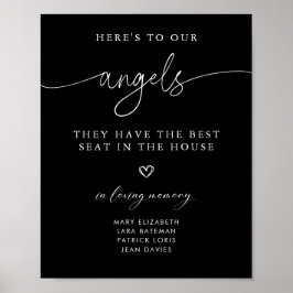 Poster Letra Elegante Placa de Casamento Em Memória Amoro