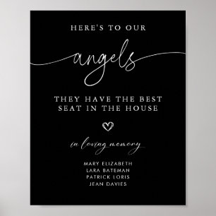 Poster Letra Elegante Placa de Casamento Em Memória Amoro