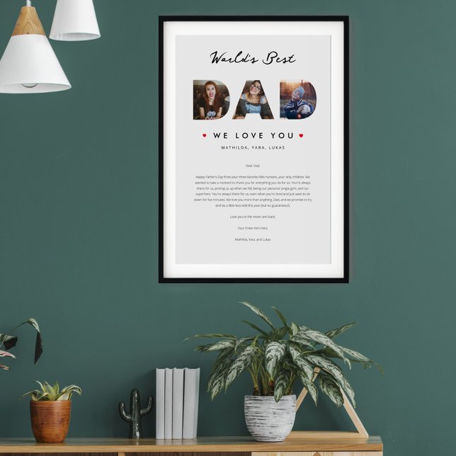 Poster Letra engraçada do melhor Dia de os pais do mundo (Criador carregado)