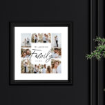 Poster Letra familiar elegante colagem de fotos mínima mo<br><div class="desc">Letra familiar elegante e mínima colagem de fotos personalizada simples impressão de presente da família de linhas limpas.</div>