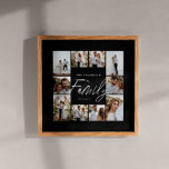 Poster Letra familiar elegante colagem de fotos mínima mo<br><div class="desc">Escrito familiar elegante e mínimo preto colagem de fotos personalizada simples colagem de linhas limpas impressão de presente da família.</div>