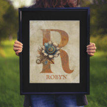 Letra Floral Steampunk R