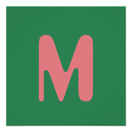 Pôster Letra inicial da Rosa claro moderna | Algas verdes