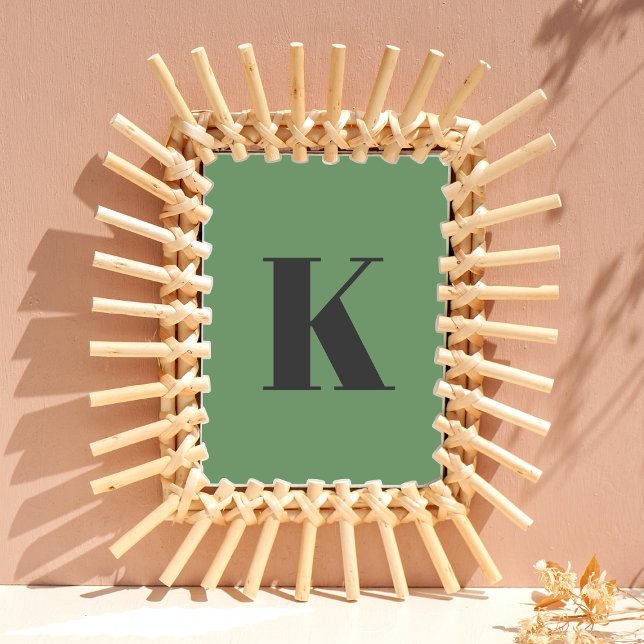 Poster Letra inicial | Monograma Modern Trendy Sage Green (Criador carregado)