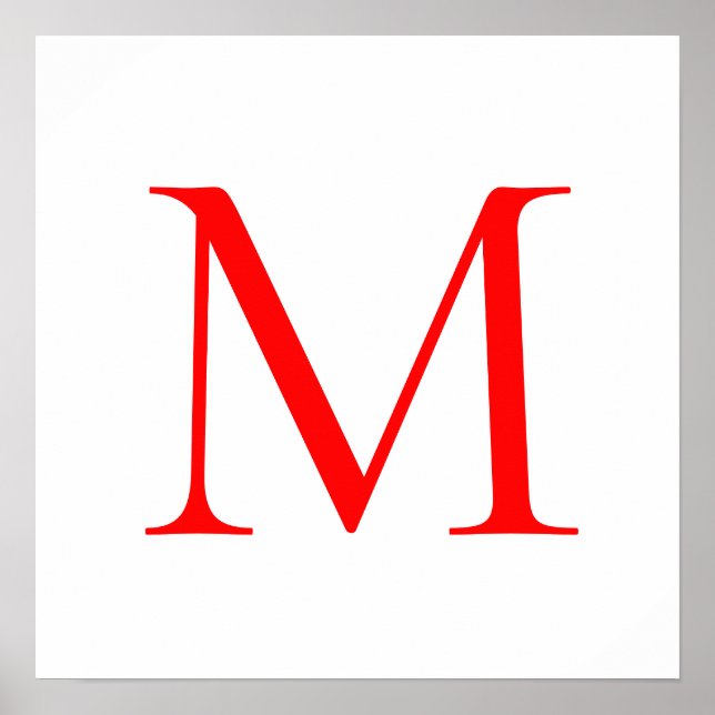 Poster Letra inicial vermelha, monograma, monograma (Frente)