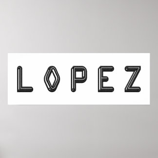 Pôster Letra LOPEZ alfabética Art
