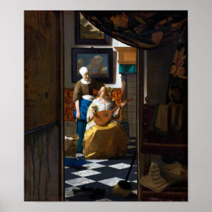 Poster Letra Love, Johannes Vermeer