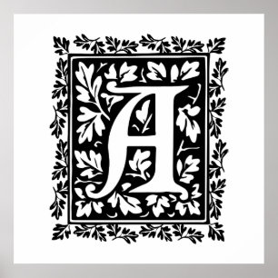 Poster Letra Manuscrita Iluminada Elegante Medieval A