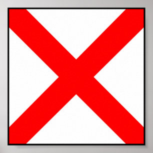 Poster Letra marítima internacional da bandeira de sinal