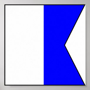 Pôster Letra marítima internacional da bandeira de sinal