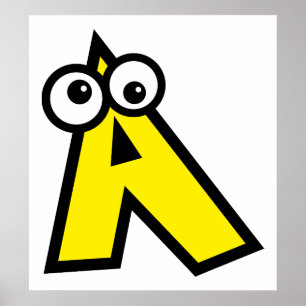 Poster Letra Monograma Funny A