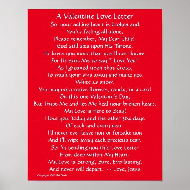 Pôster Letra namorados Love (Frente)