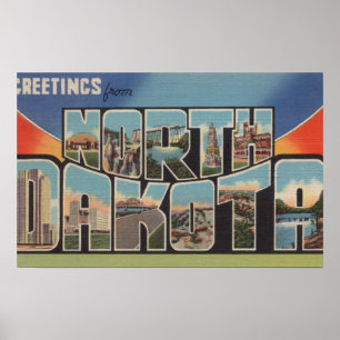 Poster Letra norte ScenesNorth Dakota de DakotaLarge