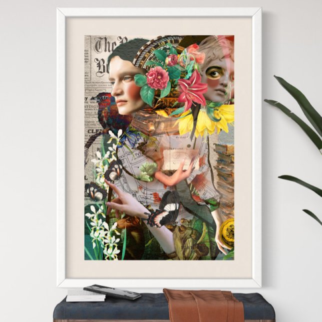 Pôster Letra Secreta Colagem Digital Vintage (Criador carregado)