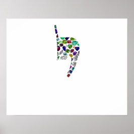 Poster Letra 'YOD' feita com Gems em Todas as Cores