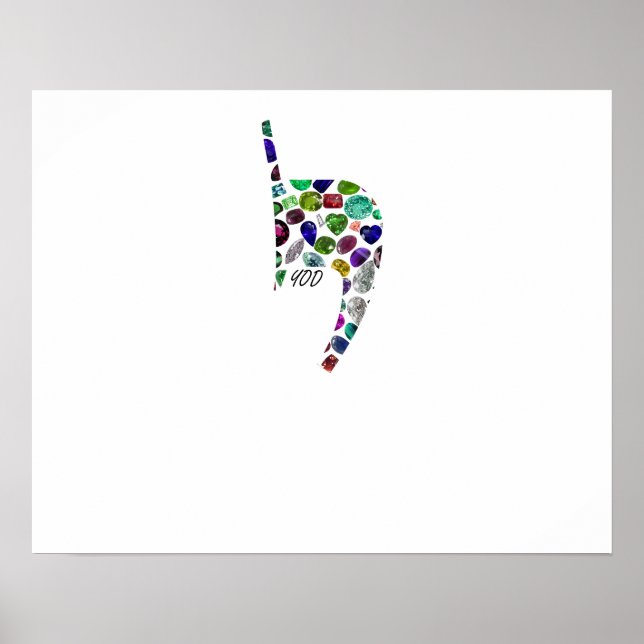 Poster Letra 'YOD' feita com Gems em Todas as Cores (Frente)