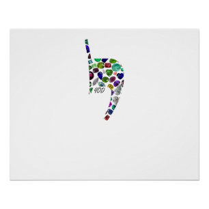 Pôster Letra 'YOD' feita com Gems em Todas as Cores