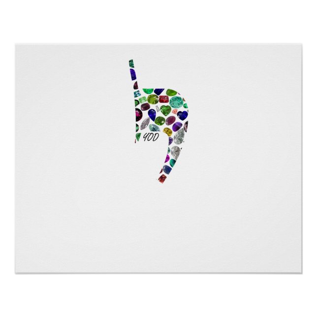 Pôster Letra 'YOD' feita com Gems em Todas as Cores (Frente)