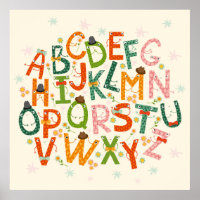 Letras alfabéticas engraçadas coloridas