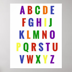 Poster Letras da Sala de Brinquedos Alfabeto Brilhante Pr